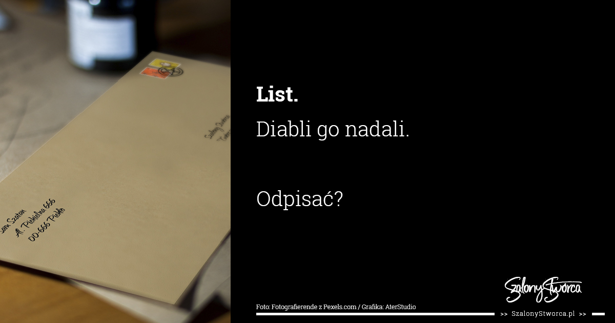 List. Diabli go nadali. Odpisać?